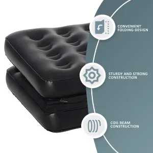 NEW 5 IN 1 INFLATABLE DOUBLE SOFA COUCH BED MATTRESS LOUNGER AIRBED BED