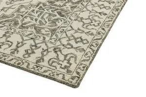 Grey Handmade Luxurious Traditional Rug For Living Room and Bedroom-160cm X 230cm