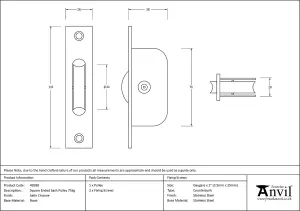 From The Anvil Satin Chrome Square Ended Sash Pulley 75kg