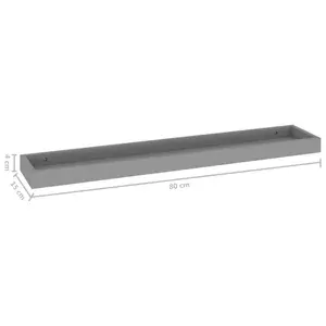 Lakedrick 2 Piece Picture Ledge Wall Shelf (Set of 2) Grey / 4 cm H x 80 cm W x 15 cm D