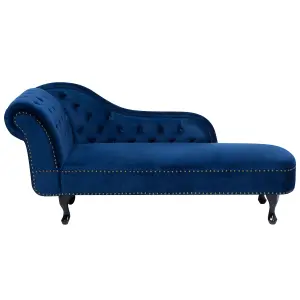 Left Hand Chaise Lounge Velvet Blue NIMES