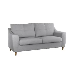 Baxter Silver Tufted Fabric 3 Seater Sofa