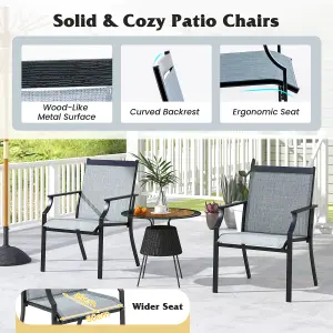 Costway Set of 2 Patio Dining Chairs Outdoor Garden Porch Armchairs w/ Breathable Seat