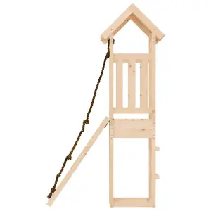 Berkfield Playhouse with Climbing Wall Solid Wood Pine