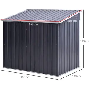 Storage 3 ft. W x 5 ft. D Metal Garden Shed