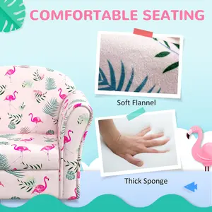 AIYAPLAY Kids Sofa Chair with Flamingo Design for Bedroom, Playroom, Pink