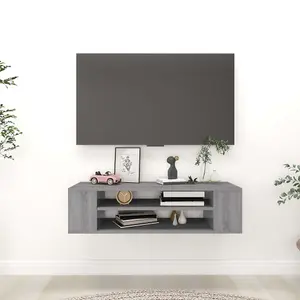 Berkfield Hanging TV Cabinet Grey Sonoma 100x30x26.5 cm Engineered Wood