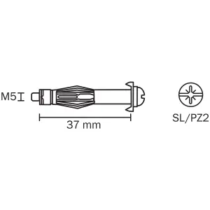 Diall Steel Pan head Hollow wall anchor M5 (L)37mm, Pack of 4