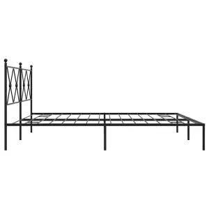 Berkfield Metal Bed Frame without Mattress with Headboard Black 183x213cm