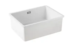 Clearwater Metro Ceramic White Kitchen Sink Single Bowl Undermount/ Inset - MET1050 + Waste Kit