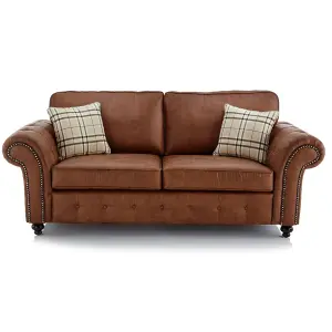 Oakland 3 and 2 Seater Chesterfield Leather Air Tan