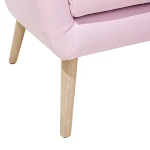 Beliani Retro Armchair DRAMMEN Fabric Pink