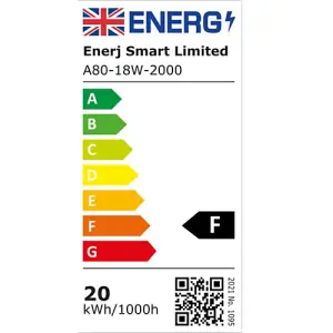 LED Bulb- 20W GLS A60 LED Thermoplastic Lamp B22 6000K