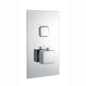 ENKI Milan Chrome Square Wall Mounted Thermostatic Shower Head Slim 300mm