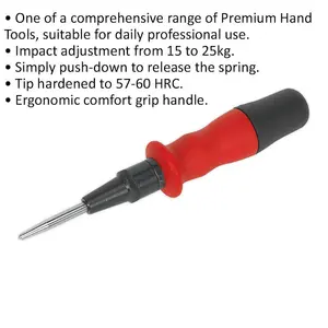 160mm Automatic Centre Punch with Comfort Grip and Hardened Tip for Precision Work