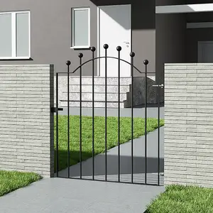 3ft Black Modern Metal Outdoor Garden Gate 86 x 103 cm