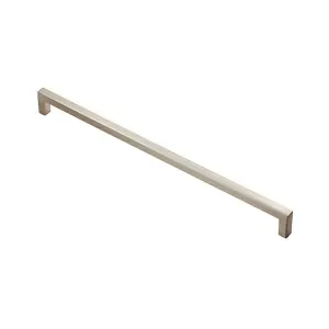 2x Square Block Handle Pull Handle 330 x 10mm 320mm Fixing Centres Satin Nickel