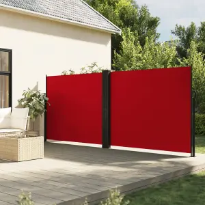 Berkfield Retractable Side Awning Red 180x1000 cm