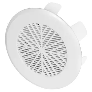 White Plastic 78-98mm Air Vent Custom Diameter Ventilation Ending Cap Grille