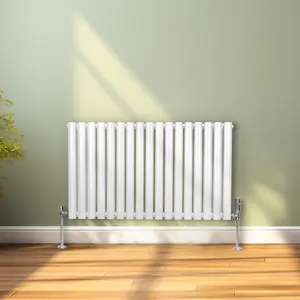 Oval Column Radiator & Valves - 600mm x 1020mm - White