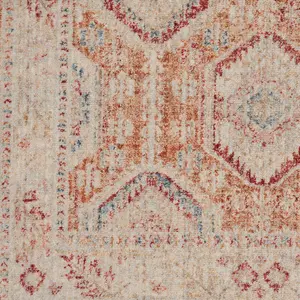 MultiColoured Traditional Bordered Geometric Easy To Clean Rug For Living Room Bedroom & Dining Room-160cm X 234cm