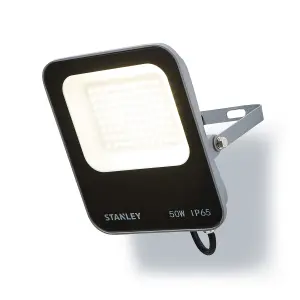 Stanley IK10 Black Mains-powered Cool daylight LED Without sensor Slimline floodlight 6600lm