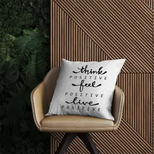 Think Positive, Feel Positive, Live Positive Outdoor Cushion 60cm x 60cm