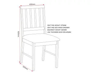 Austin Pair of Chairs in Oak Effect and Grey Fabric - Priced per Pair