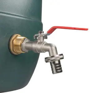 Water Butt Replacement Tap BRASS Metal Lever UK Bib Outlet Barb Quick Hosepipes  Lever tap (Barbed) 1"