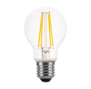 100w Equivalent LED Traditional Looking Filament Light Bulb A60 GLS E27 Screw 6.6w LED - Warm White - Pack of 6