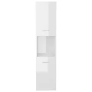 Berkfield Bathroom Cabinet High Gloss White 30x30x130 cm Engineered Wood