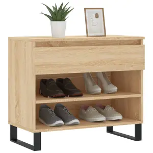 Berkfield Shoe Cabinet Sonoma Oak 70x36x60 cm Engineered Wood