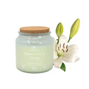 Scented Candle Queen 390g Jar White Lily Ylang Ylang Aroma Fragrance Single Wick