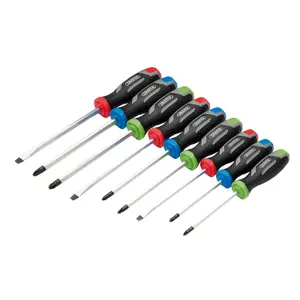 Draper Pound Thru Soft Grip Screwdriver Set (9 Piece)  13487