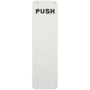 Push Engraved Door Finger Plate 300 x 75mm Satin Anodised Aluminium