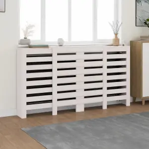 Berkfield Radiator Cover White 210x21x85 cm Solid Wood Pine