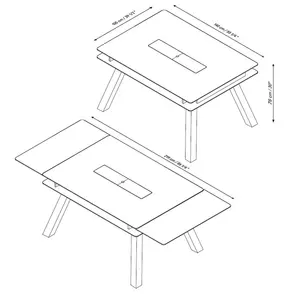 Reba Extendable Dining Table White