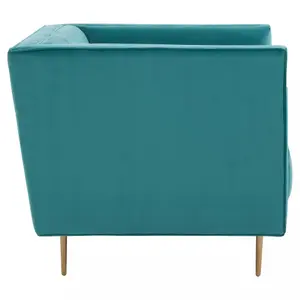 Interiors by Premier Green Armchair, Plush Velvet Upholstered Seat, Sofa Couch For Outdoor Patio, Mid-century Modern Armchair