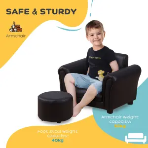 HOMCOM Kids Sofa Chair Set Armchair Seating Seat Bedroom Playroom Stool