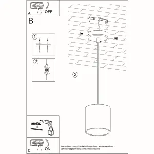 Orbis Aluminium Grey 1 Light Classic Pendant Ceiling Light