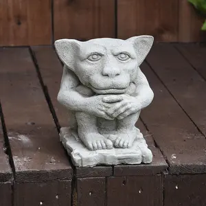 Pair Of Small Gargoyle Garden Statues