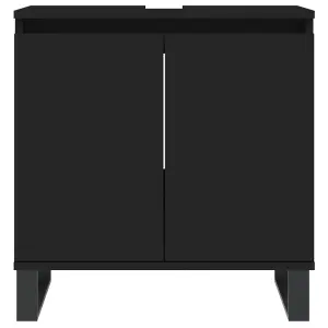 Berkfield Bathroom Cabinet Black 58x33x60 cm Engineered Wood