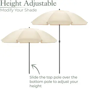 Portable Beach Parasol Tilting - Cream