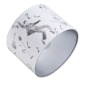 Elvis Presley Themed Linen Lampshade with Famous Poses and Guitars Musical Notes