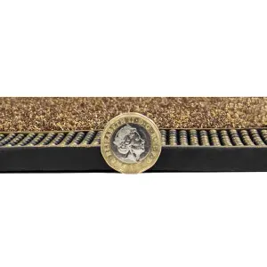 JVL Daisy PVC Pin Scraper Doormat, 45x75cm, Gold