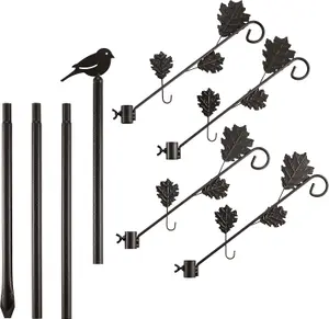 DIVCHI Bird Feeders Hanging Station With Leaves Outdoor Home Garden Bird Feeding Pole