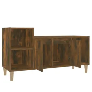 Berkfield TV Cabinet Smoked Oak 100x35x55 cm Engineered Wood