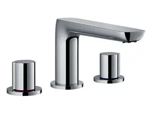 Deck Mounted 3 Hole Bath Filler Tap Chrome 2 Handles