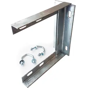 9" x 9" TV Aerial Wall Mounting Bracket & V Bolts Galvanized Pole Mast Install