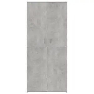 Berkfield Shoe Cabinet Concrete Grey 80x39x178 cm Engineered Wood